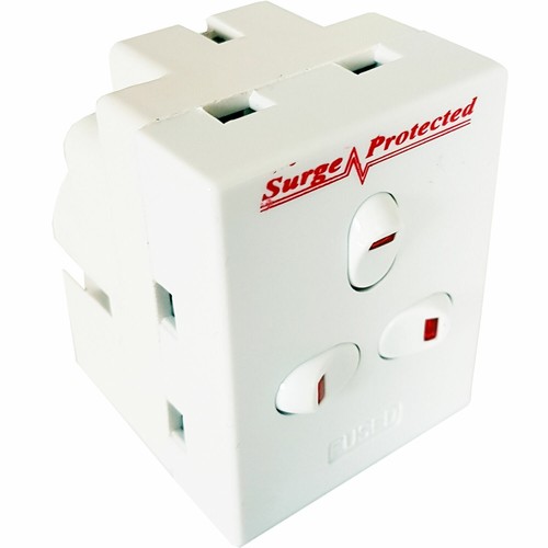 Way surge protected - 3, plug-in