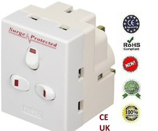 3 Way 13A Switched Surge