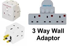 3 Gang Way Wall Adaptor Mains