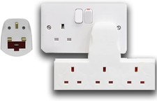 3 Way Plug Adapter UK Multi