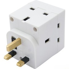 4 x UK 3 Way Plug Adapter 13A