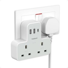UK Plug Adapter with 3 USB