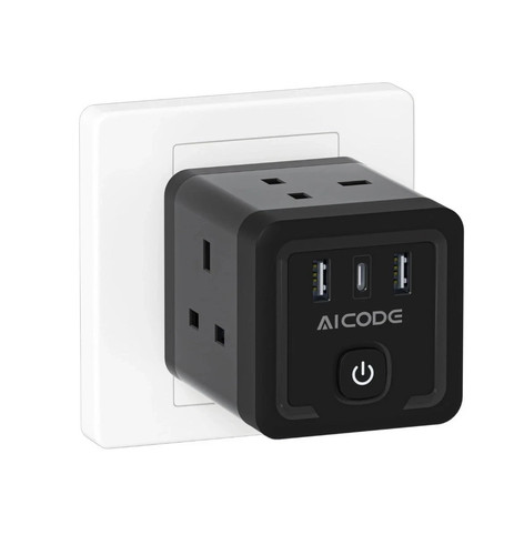 Multi plug adapter with - with, 3