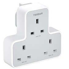 TESSAN 3 Way Plug Adapter UK