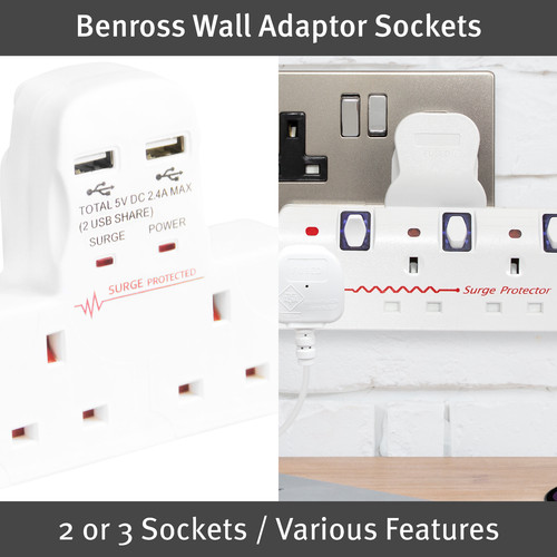 Benross wall adaptor sockets - adaptor,