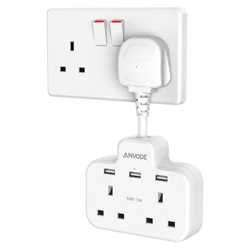 Double plug adaptor with usb - adaptor,